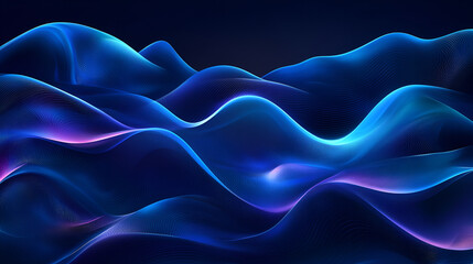 Fototapeta premium Blue Abstract Waves Art Composition Background,Wave background with elegant blue neon wave effect. Premium design for wallpaper, banner, poster,a colorful abstract light background , line of light