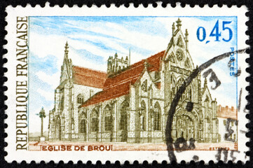 Postage stamp France 1969 Church of Brou, Bourg-en-Bresse