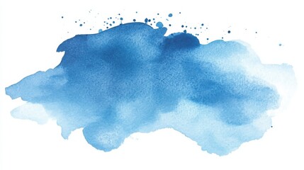 Soft blue watercolor splash with varying shades for artistic backgrounds and designs