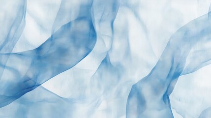 Obraz premium Soft blue flowing fabric abstract in light background creates a serene and calming atmosphere throughout the composition