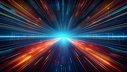 futuristic technology lines background with light effect