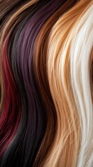 Fototapeta premium Diverse Hair Color Palette on White Background