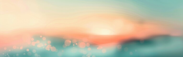 A blurry image of a sunset with a blue and pink background