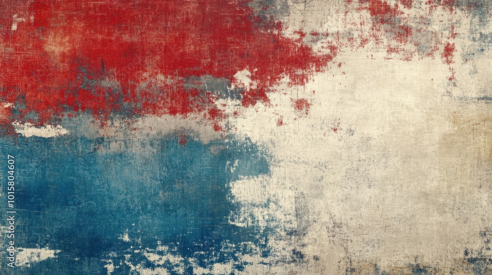 Poster Textured abstract background with red, white, and blue tones creating a striking visual effect ideal for artistic designs