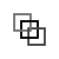 Three-box logo with lines and blank background