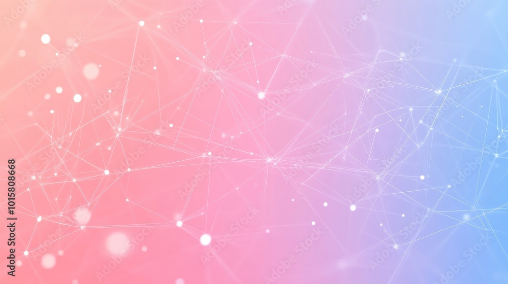 Poster abstract digital background featuring soft colors and points of light with interconnected lines repr