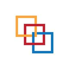 Obraz premium Three-box logo with lines and blank background