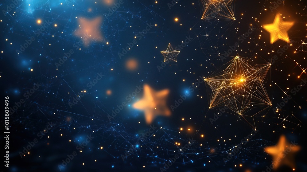 Poster abstract background with triangles and stars