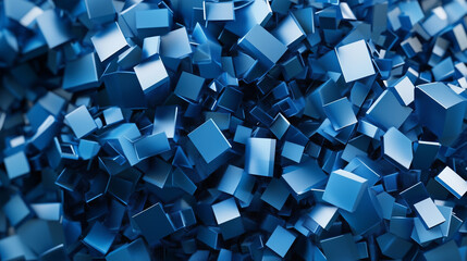 Blue 3D Shapes neatly organized to make a Tech abstract wallpaper.
