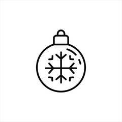 Christmas bauble with snowflake icon. Simple Christmas bauble with snowflake icon for social media, app, and web design. Vector illustration