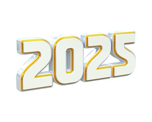 3d rendering Happy new year 2025 gold 3d text effect banner design template