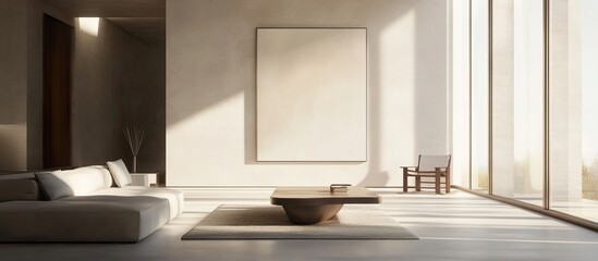 Fototapeta premium Modern Minimalist Living Room Interior Design