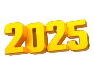 3d rendering Happy new year 2025 gold 3d text effect banner design template