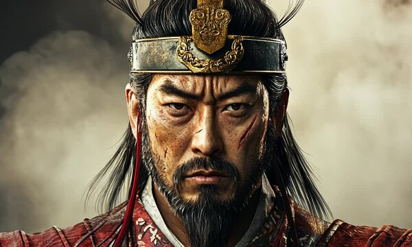 the chinese warrior in a traditional dress