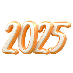 3d rendering Happy new year 2025 gold 3d text effect banner design template