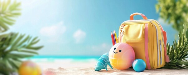 A backdrop announcing the summer break from school.
