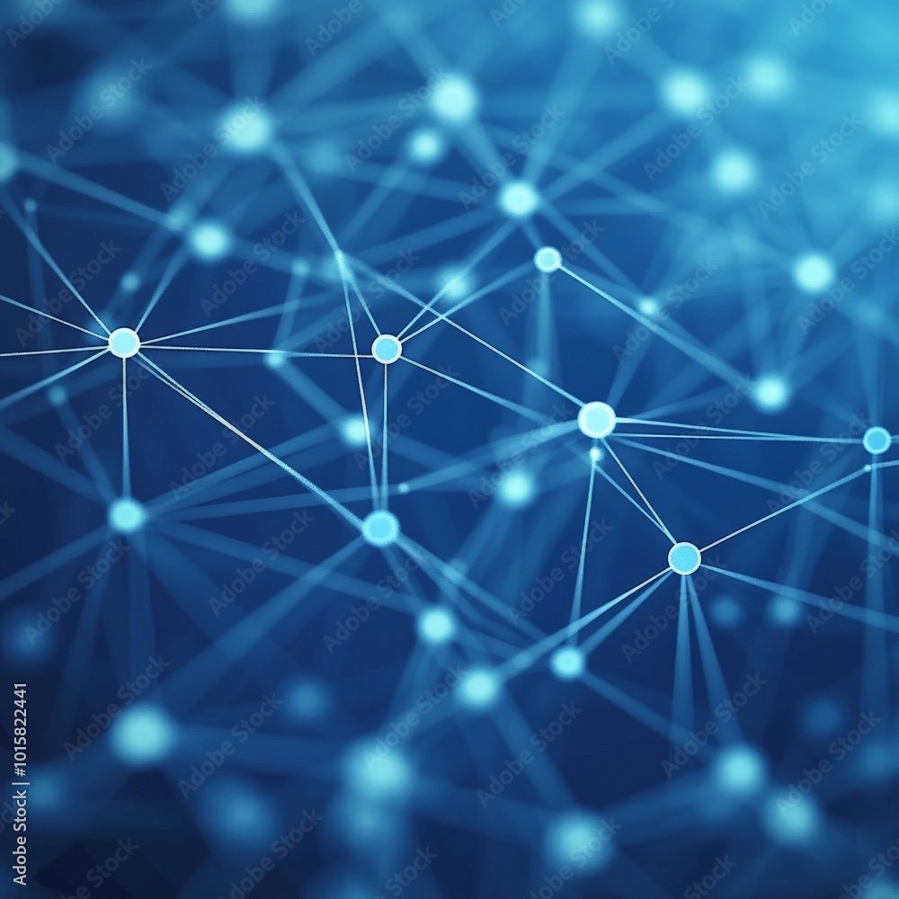 Poster blue nexus: a 3d vector image of an intricate identity graph