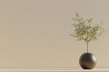 Minimalist Plant in a Modern Pot