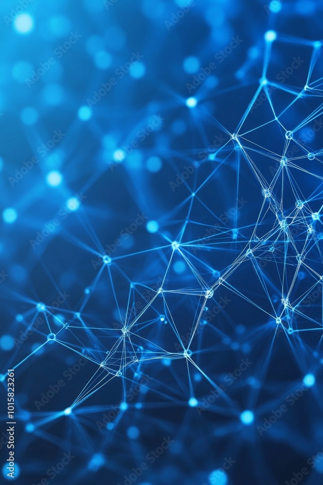 Poster blue nexus: a 3d vector image of an intricate identity graph