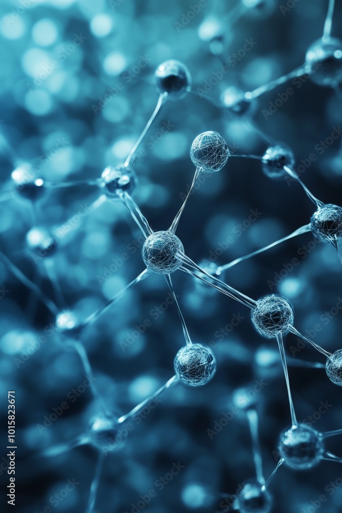 Poster blue nexus: a 3d vector image of an intricate identity graph