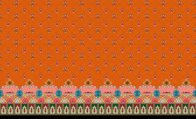 Textile Design and Digital Motif and Borders 