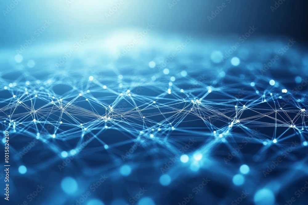 Poster blue nexus: a 3d vector image of an intricate identity graph