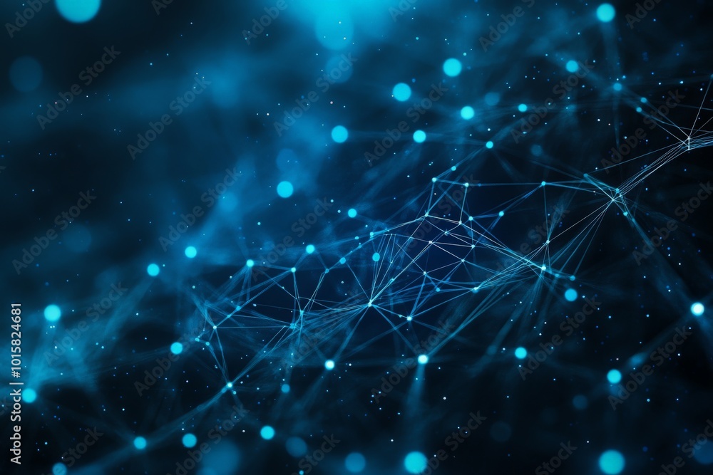 Poster blue nexus: a 3d vector image of an intricate identity graph