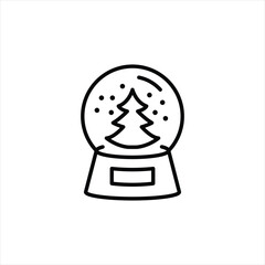 Snow globe icon. Simple snow globe with a Christmas tree icon for social media, app, and web design. Vector illustration