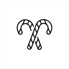 Candy cane icon. Simple candy cane icon for social media, app, and web design. Vector illustration