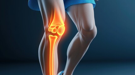 Obraz premium Inflamed Knee of Runner in Motion