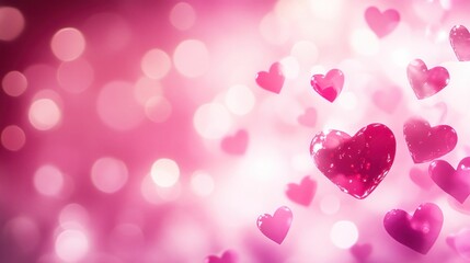 Pink Hearts on a Soft Magenta Background
