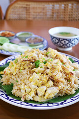Popular Thai Dish of Khao Pad Poo or Fried Rice with Crab Meat