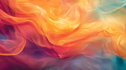 Obraz premium Vibrant swirls of color blend together in a fluid motion, creating an otherworldly atmosphere that feels like a dream. The shapes are soft and flowing, evoking a sense of peace and tranquility.