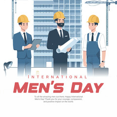 International men's day social media post banner
