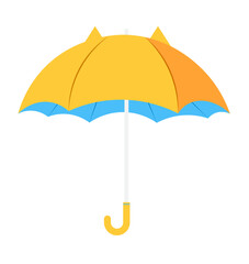 Cute umbrella clipart with ears flat illustration