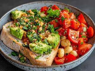Clean-eating vegan meal with sustainable ingredients and eco-friendly presentation, promoting health and the planet, vegan day, sustainability clean-eating