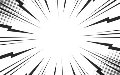 Obraz premium Comic and manga books speed lines background. Superhero action, explosion background.