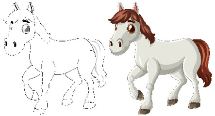 Cute Cartoon Horse Illustration