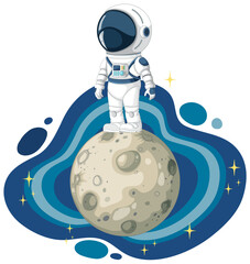 Fototapeta premium Kid Astronaut on the Moon