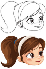 Tennis Girl Vector Illustration