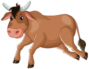 Playful Cartoon Bull Illustration
