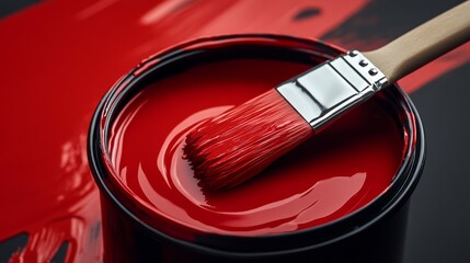 Paint brush and paint can