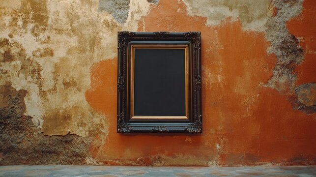 Empty portrait frame mockup. Blank picture frame template