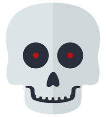 Skull flat illustration isolated on white background.