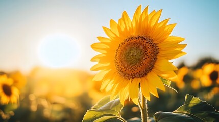 Obraz premium A vibrant image of a sunflower field, symbolizing positivity and good luck