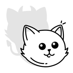 A sketchy icon of cat shadow 

