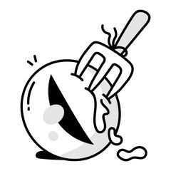 A doodle icon of haunted cat eyeball 

