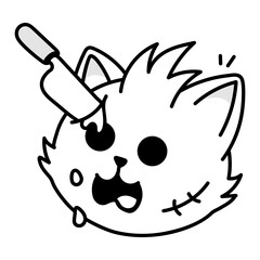 Dead cat icon in drawing style 

