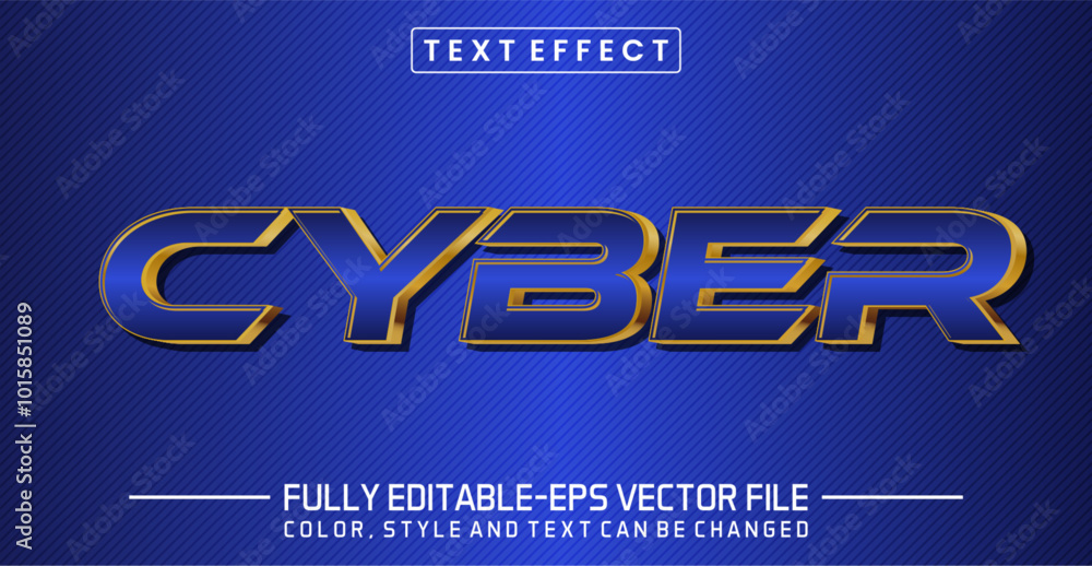 Poster cyber font text effect editable