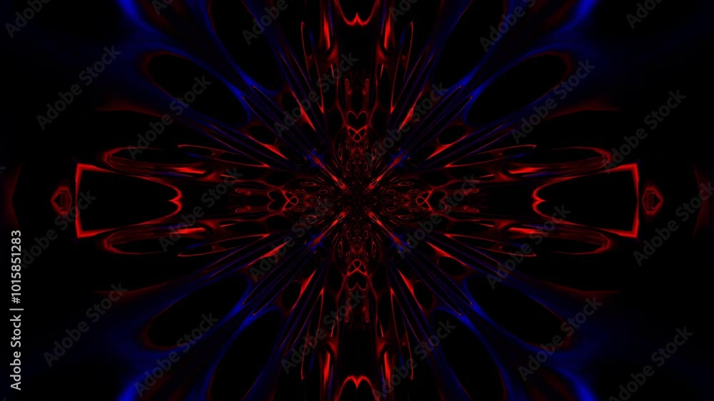 Aufkleber abstract animated kaleidoscope pattern. 3d render. looped animation